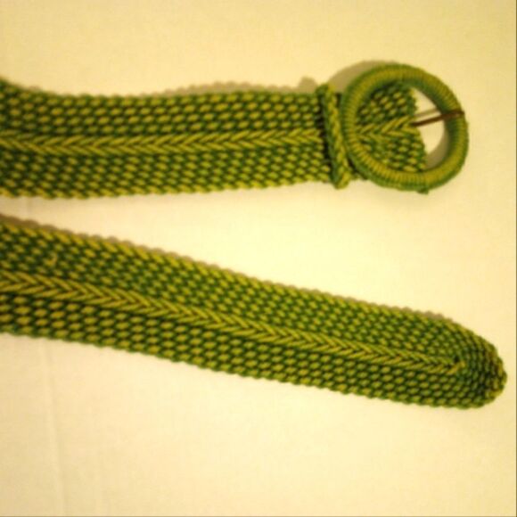 Green and Yellow woven belt - Picture 6 of 11
